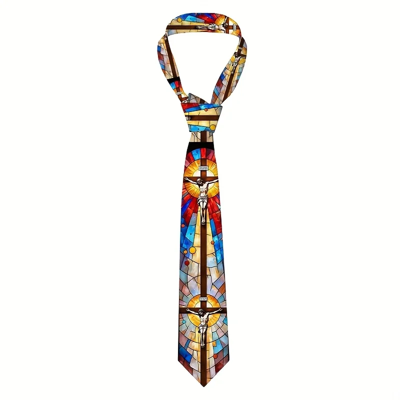 Colorful Necktie Featuring a Religious Cross Design, Made of Woven Polyester, Ideal for Parties, Holidays
Colorful Necktie Featuring a Religious Cross Design, Made of Woven Polyester, Ideal for Parties, Holidays