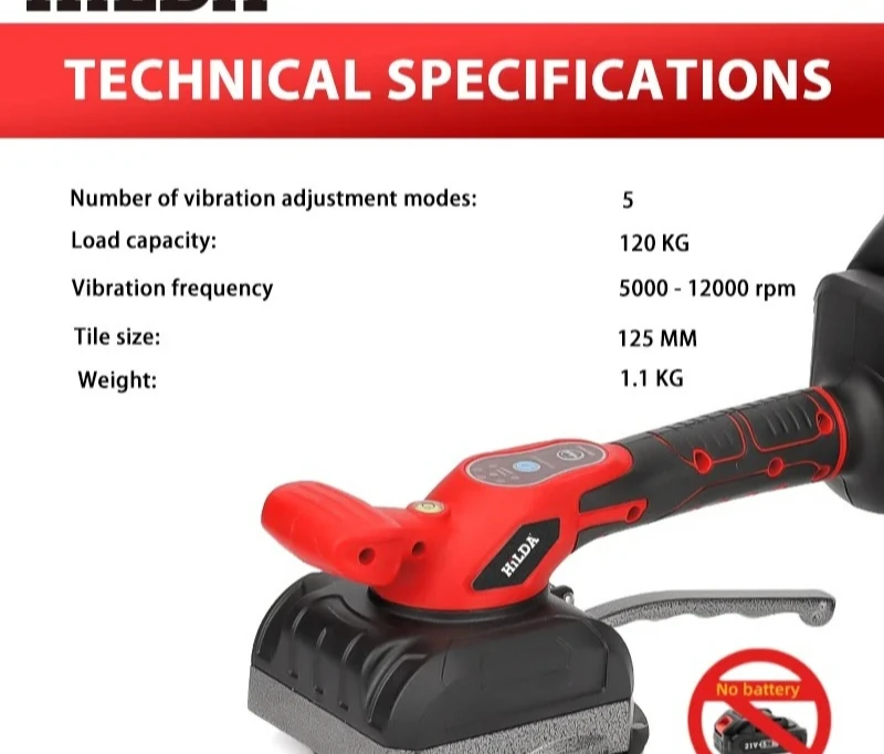 High Loading Tile Vibration Leveling Fit Makita 21V Battery Tile Tiling Machine Laying Vibrating 5-Speed Adjustable
High Loading Tile Vibration Leveling Fit Makita 21V Battery Tile Tiling Machine Laying Vibrating 5-Speed Adjustable