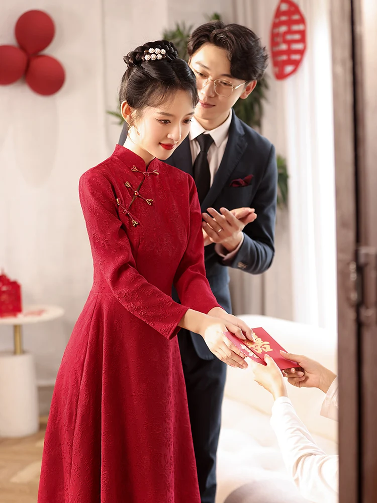 Red Wedding Qipao Dr New Chinese Sle New Bride ort Size Marriage Ceremony Dr Return Door Dr Code Vintage Long Sl...
Red Wedding Qipao Dr New Chinese Sle New Bride ort Size Marriage Ceremony Dr Return Door Dr Code Vintage Long Sl...
