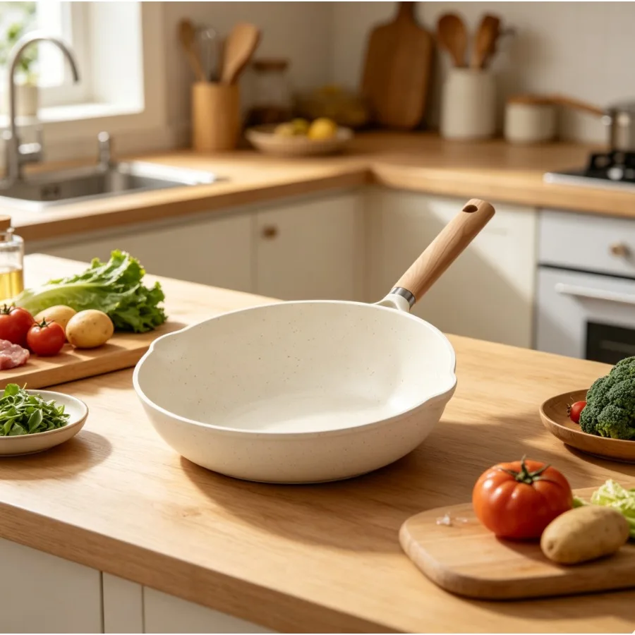 Nonstick Wok with Induction 12" Non-Stick Saute Pan, All Stoves Compatible, Bon Appetit, White Granite, 5.8QT
Nonstick Wok with Induction 12" Non-Stick Saute Pan, All Stoves Compatible, Bon Appetit, White Granite, 5.8QT