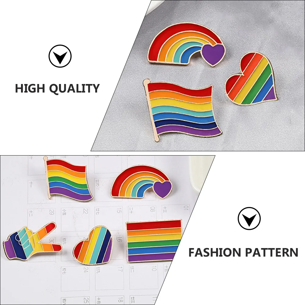 5pcs Rainbow Alloy Brooches Decorative Breastpins For Clothes Suit Decoration Lapel Pins Metal Badge Accessories
5pcs Rainbow Alloy Brooches Decorative Breastpins For Clothes Suit Decoration Lapel Pins Metal Badge Accessories