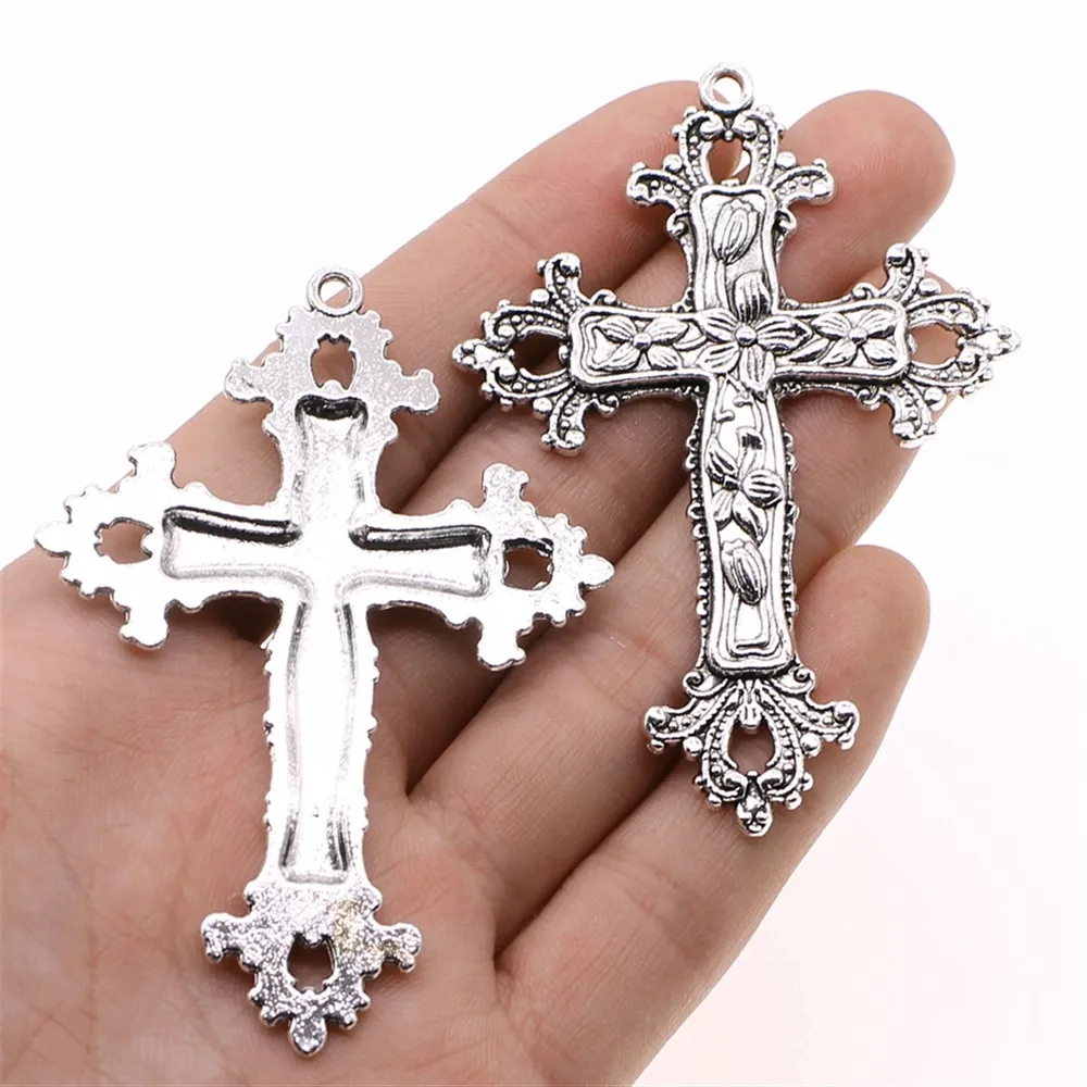 Wholesale 20pcs/bag 53x74mm Charms Wholesale Cross Antique Silver Color Pendant Cross Charms Wholesale Jewelry Findings
Wholesale 20pcs/bag 53x74mm Charms Wholesale Cross Antique Silver Color Pendant Cross Charms Wholesale Jewelry Findings
