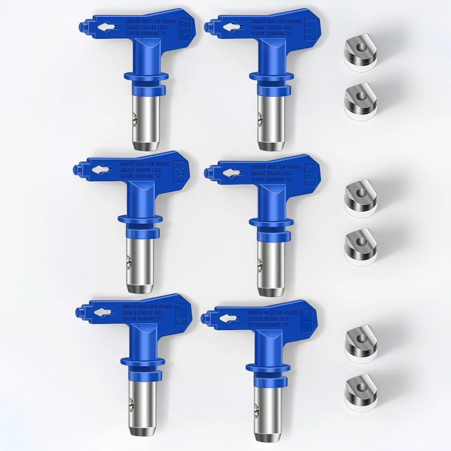 6Pcs Reversible Airless Nozzle Tips 517/211/523/515/417/315, Paint Sprayer Tips with Seals for Painting
6Pcs Reversible Airless Nozzle Tips 517/211/523/515/417/315, Paint Sprayer Tips with Seals for Painting