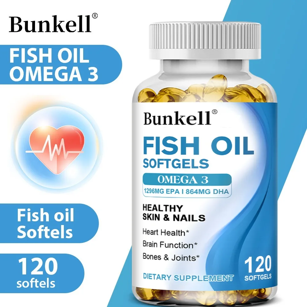 Omega 3 Fish Oil Softgels with EPA and DHA for Heart, Brain, Joint and Skin Support, Helps Cardiovascular Health
Omega 3 Fish Oil Softgels with EPA and DHA for Heart, Brain, Joint and Skin Support, Helps Cardiovascular Health