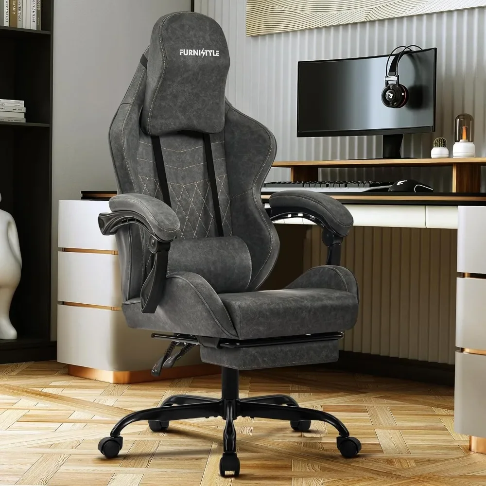 Gaming Chair Retro PU Leather Video Game Chair with Large Lumbar Support, Linkage Armrests, Ergonomic Computer Chair for Gaming
Gaming Chair Retro PU Leather Video Game Chair with Large Lumbar Support, Linkage Armrests, Ergonomic Computer Chair for Gaming