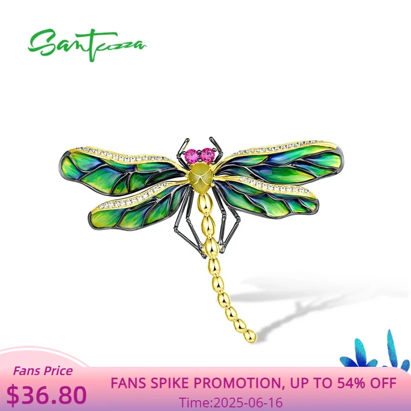 SANTUZZA Pure 925 Sterling Silver Brooch For Women Sparkling White CZ Created Ruby Green Enamel Dragonfly Lovely Fine Jewelry
SANTUZZA Pure 925 Sterling Silver Brooch For Women Sparkling White CZ Created Ruby Green Enamel Dragonfly Lovely Fine Jewelry