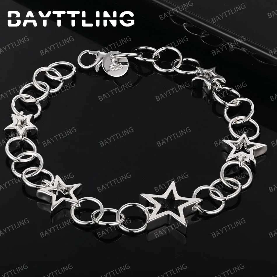 New 925 Sterling Silver Fine 8 Inches Star Bracelet Fashion Women Charm Wedding Jewelry Accessories 
New 925 Sterling Silver Fine 8 Inches Star Bracelet Fashion Women Charm Wedding Jewelry Accessories