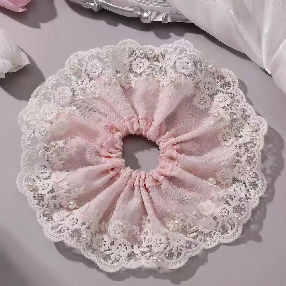 Lace Mesh Pearl Scrunchy for Women Fairy Gentle Lace Edge Bun Hair Tie Spring New Sweet Hair Accessory Sturdy
Lace Mesh Pearl Scrunchy for Women Fairy Gentle Lace Edge Bun Hair Tie Spring New Sweet Hair Accessory Sturdy