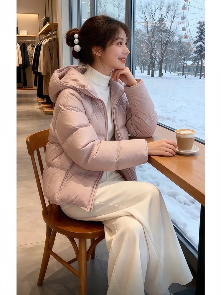 Korean Style Pink Hooded down Cotton Jacket Women's Autumn Winter New Bread Clothes Super Cute Cotton Coat Outerwear
Korean Style Pink Hooded down Cotton Jacket Women's Autumn Winter New Bread Clothes Super Cute Cotton Coat Outerwear