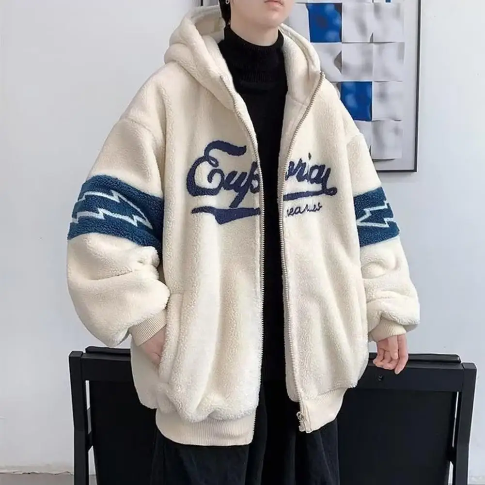 Men Fall Winter Coat Letter Print Zipper Closure Hooded Outerwear Thick Long Sleeve Cardigan Pockets Mid Length Jacket
Men Fall Winter Coat Letter Print Zipper Closure Hooded Outerwear Thick Long Sleeve Cardigan Pockets Mid Length Jacket