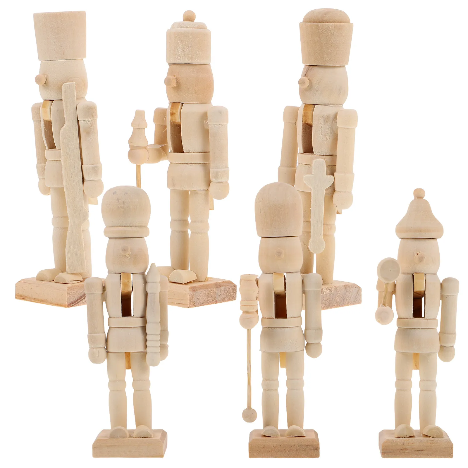 6Pcs Wooden Nutcracker Soldier DIY Unpainted Craft Kit Smooth Sanded Blank Ornament for Christmas Decoration Handmade Gift
6Pcs Wooden Nutcracker Soldier DIY Unpainted Craft Kit Smooth Sanded Blank Ornament for Christmas Decoration Handmade Gift