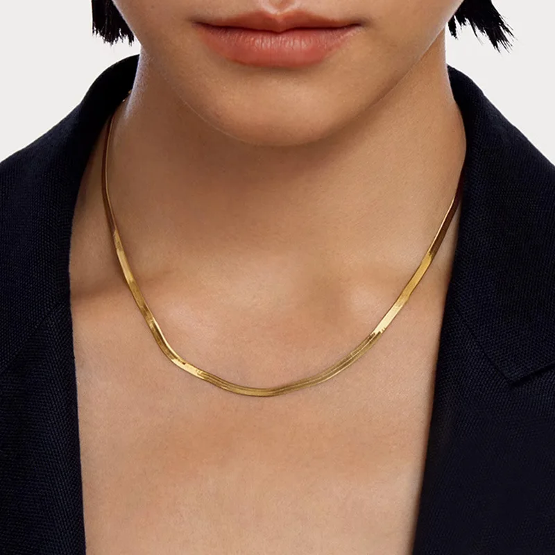 925 Sterling Silver Necklace Flat Snake Bone Chain, Unique Design, High Sense Collar Bone Chain
925 Sterling Silver Necklace Flat Snake Bone Chain, Unique Design, High Sense Collar Bone Chain