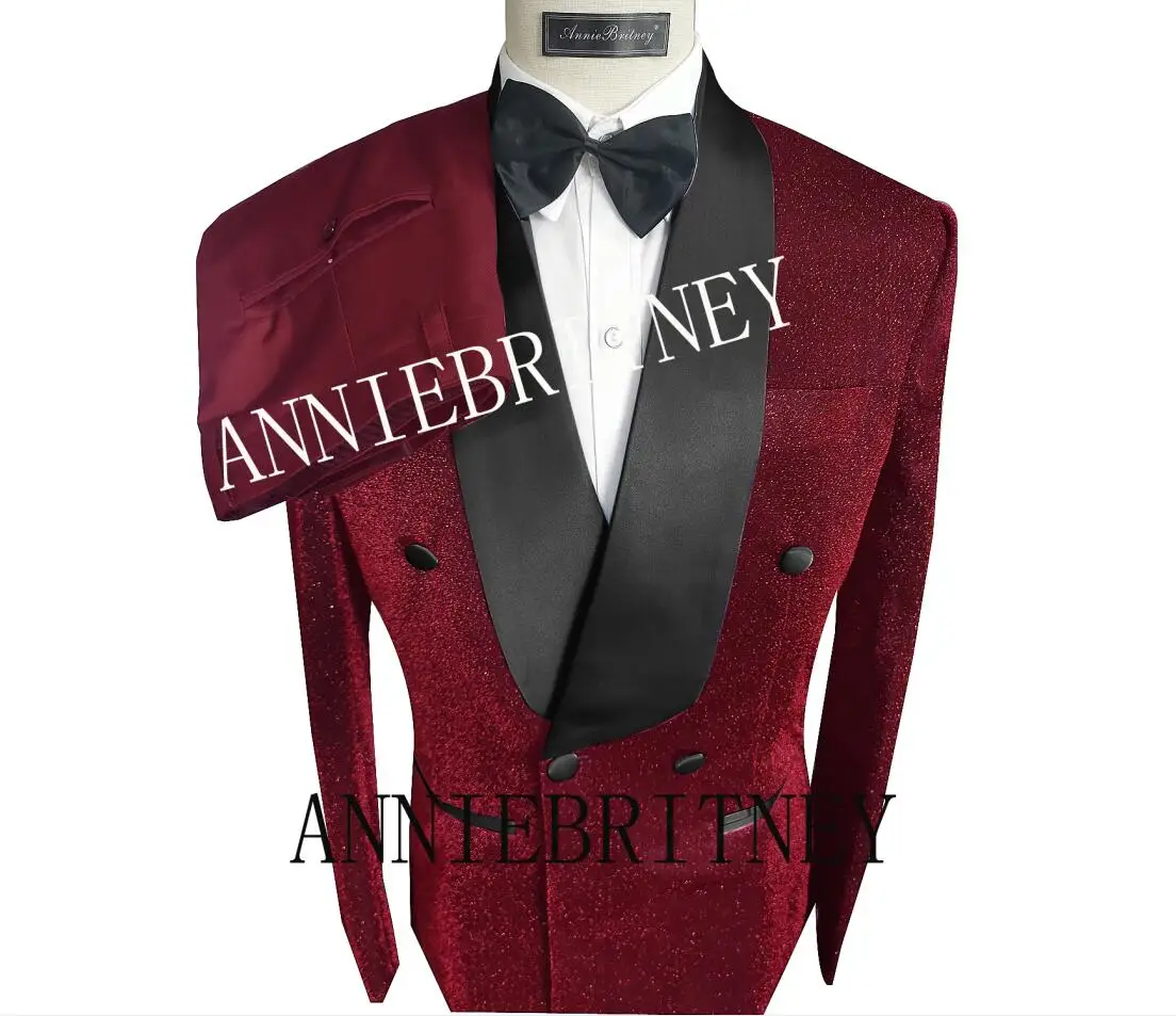 Custom Shiny Red Wedding Suits for Mens Prom Double Breasted 2 Piece Slim Fit Groom Tuxedos Formal Business Jackets Black pants
Custom Shiny Red Wedding Suits for Mens Prom Double Breasted 2 Piece Slim Fit Groom Tuxedos Formal Business Jackets Black pants