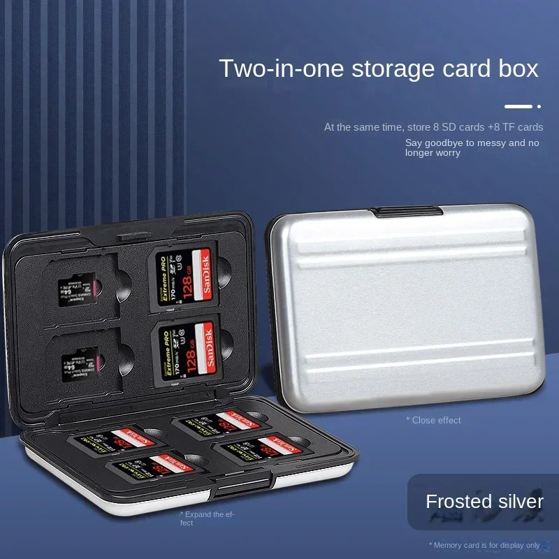 Memory card box SD TF professional photography accessories aluminum alloy waterproof suitable for SLR micro-single card storage
Memory card box SD TF professional photography accessories aluminum alloy waterproof suitable for SLR micro-single card storage