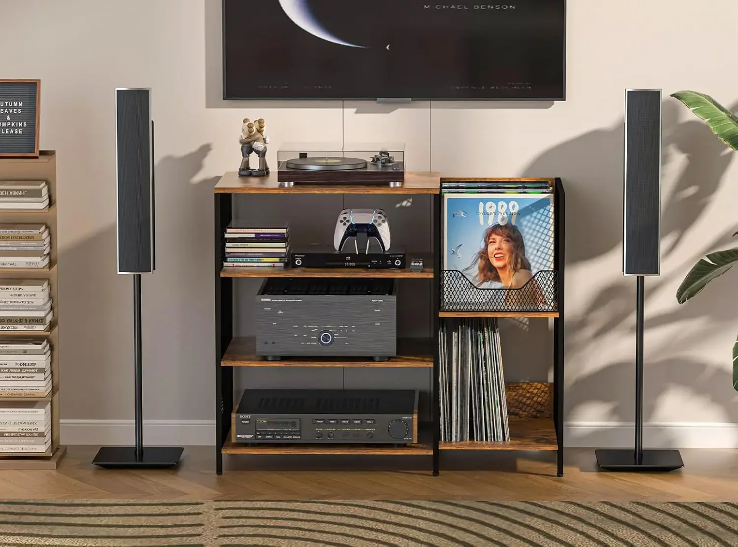 Hot sale.Large Professional Record Player Stand Table with Record Storage Holder, 4 Tier Rustic Media Console Table Stereo Stand
Hot sale.Large Professional Record Player Stand Table with Record Storage Holder, 4 Tier Rustic Media Console Table Stereo Stand