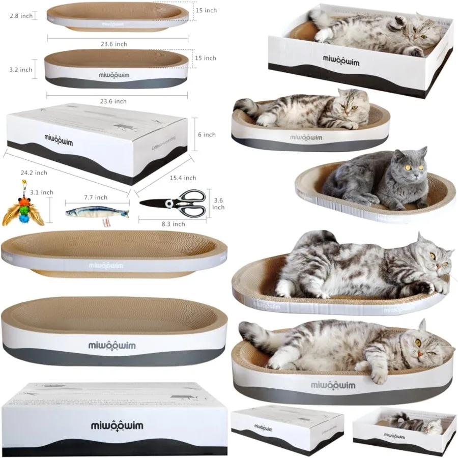 3PCS 23.6 Inch Extra Large Cat Scratcher Bed, Big Cats Box with Corrugated Scratch Pad, Scratching Lounge Bed, Oval Shape Cat S
3PCS 23.6 Inch Extra Large Cat Scratcher Bed, Big Cats Box with Corrugated Scratch Pad, Scratching Lounge Bed, Oval Shape Cat S