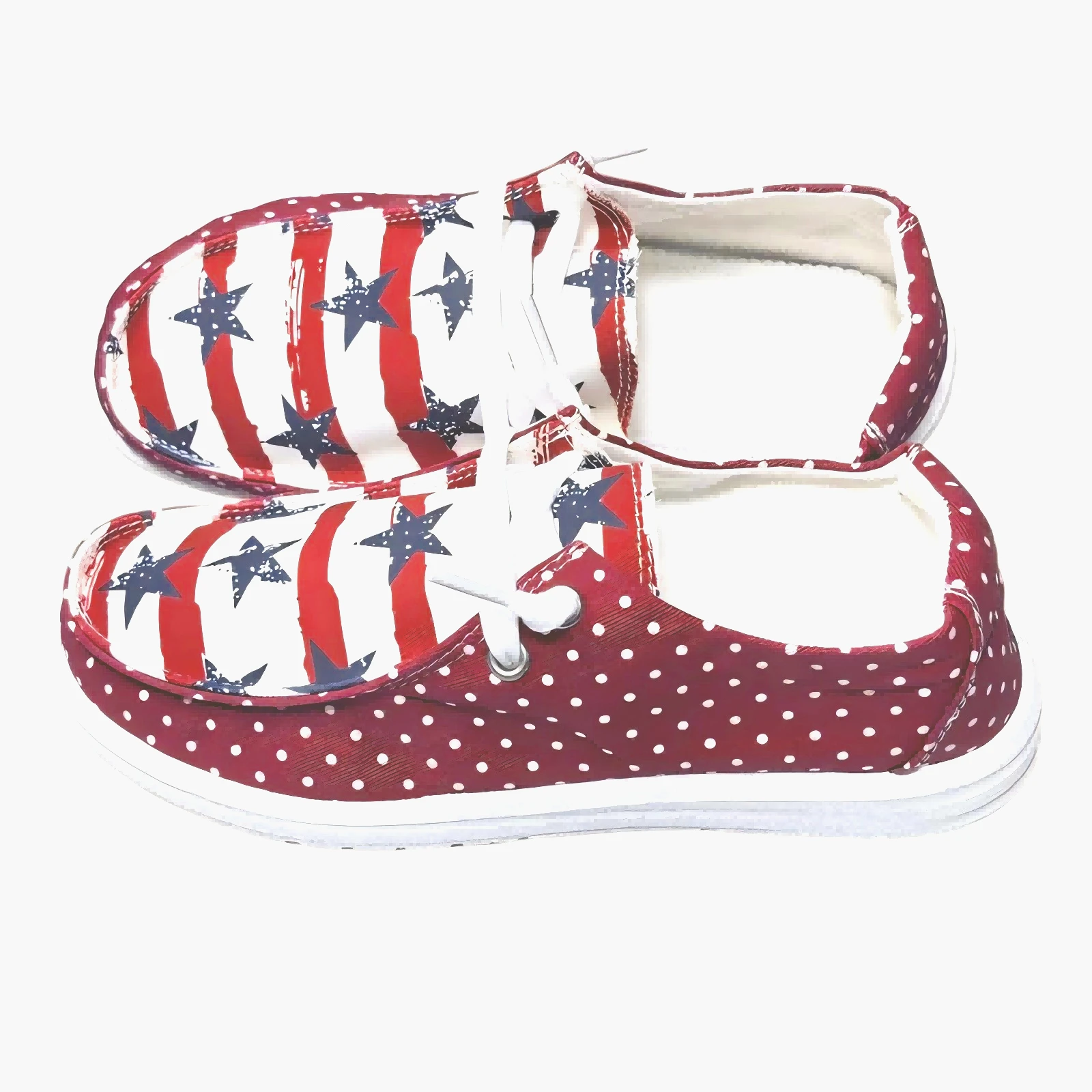 Women American Flag Star Stripes Print Canvas Boat Shoes Polka Dot Slip On Lace Up Casual Flats Independence Day Breathable Walking Loafers
Women American Flag Star Stripes Print Canvas Boat Shoes Polka Dot Slip On Lace Up Casual Flats Independence Day Breathable Walking Loafers