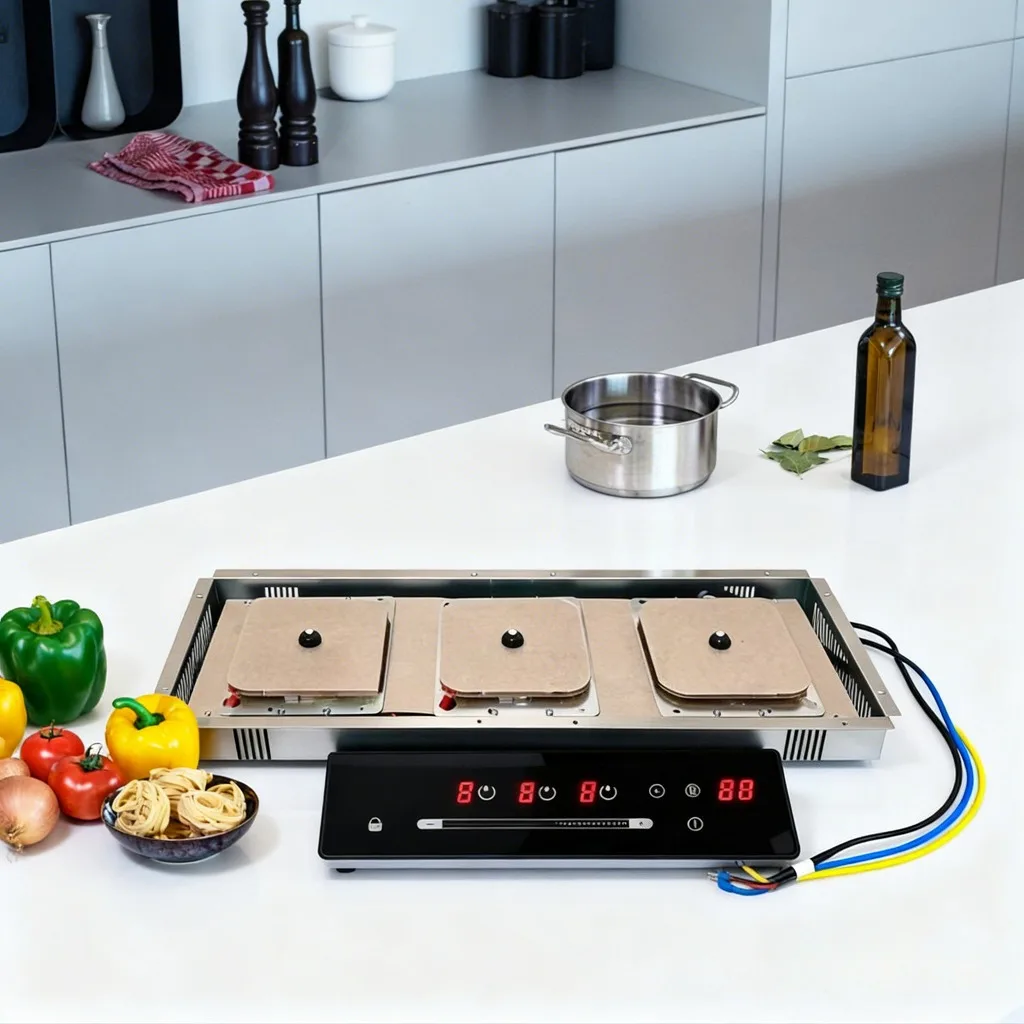 Built-in 3 Zone Induction Cooktop 6000W High Power Embedded Electric Stove with Digital Touch Control
Built-in 3 Zone Induction Cooktop 6000W High Power Embedded Electric Stove with Digital Touch Control