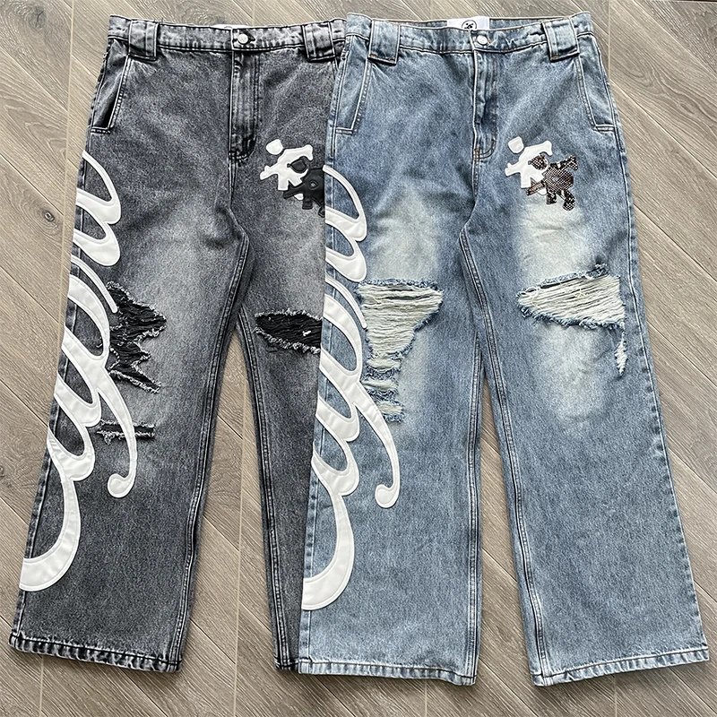 Project Capri Leather Jeans Casual High Street Personali Embroidered Hole Jeans Cotton Straight Leg Casual Pants
Project Capri Leather Jeans Casual High Street Personali Embroidered Hole Jeans Cotton Straight Leg Casual Pants