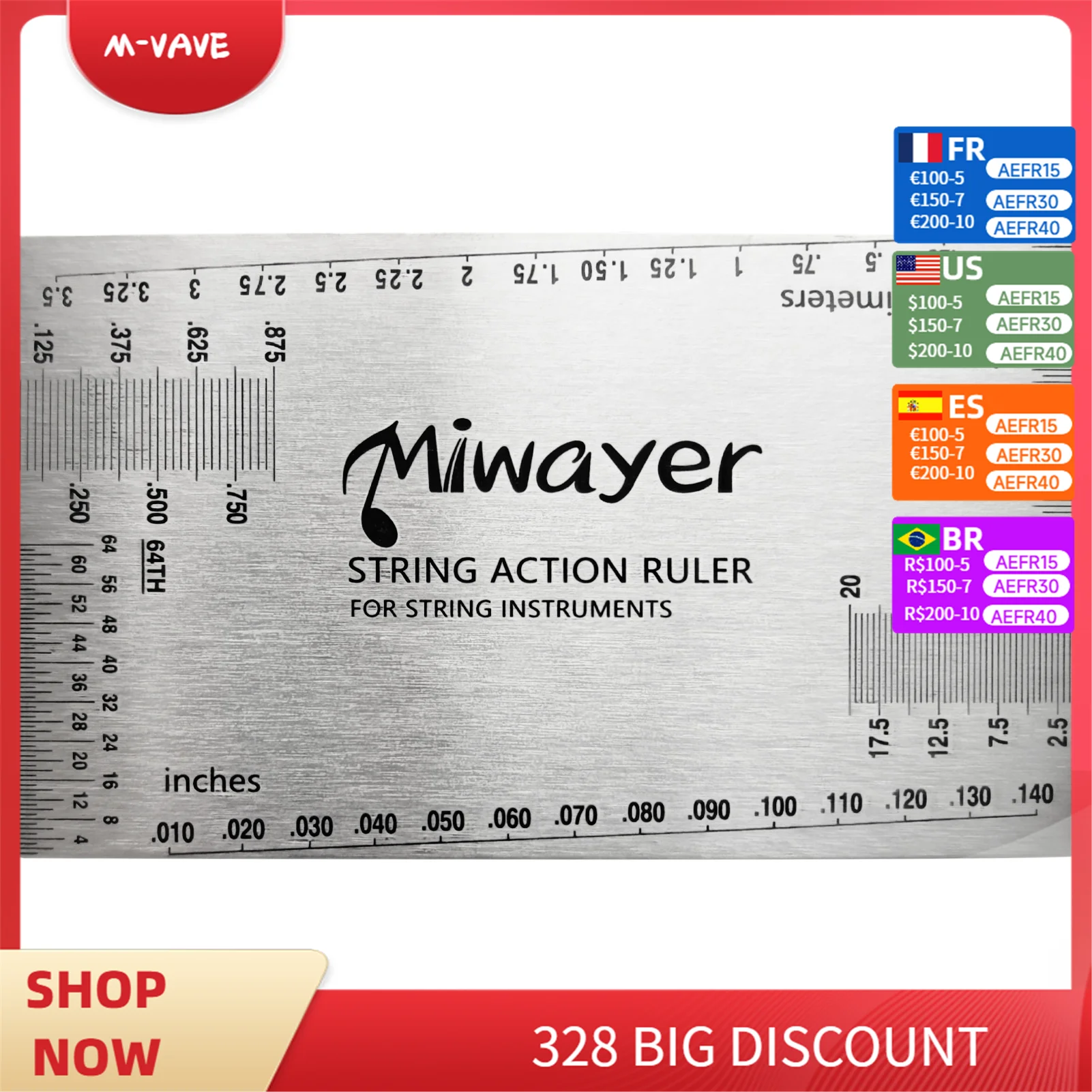 Miwayer String Action Ruler Gauge, Guitar Fret Tools, Precision Guitar Height Gauge, Repairing Tools for Luthier, Fit for Acoust
Miwayer String Action Ruler Gauge, Guitar Fret Tools, Precision Guitar Height Gauge, Repairing Tools for Luthier, Fit for Acoust