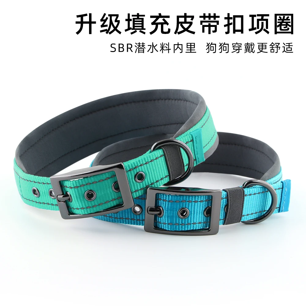 Diving material inner lining dog collar reflective leather belt buckle pet collar large medium and small dog neck collar
Diving material inner lining dog collar reflective leather belt buckle pet collar large medium and small dog neck collar