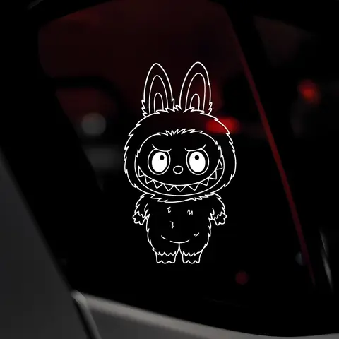 “Cool Bunny - Adesivo per auto mostro dalle orecchie: aggiungi una atmosfera funky al tuo giro! Vinile di alta qualità, facile da applicare su Windows/Body Cool