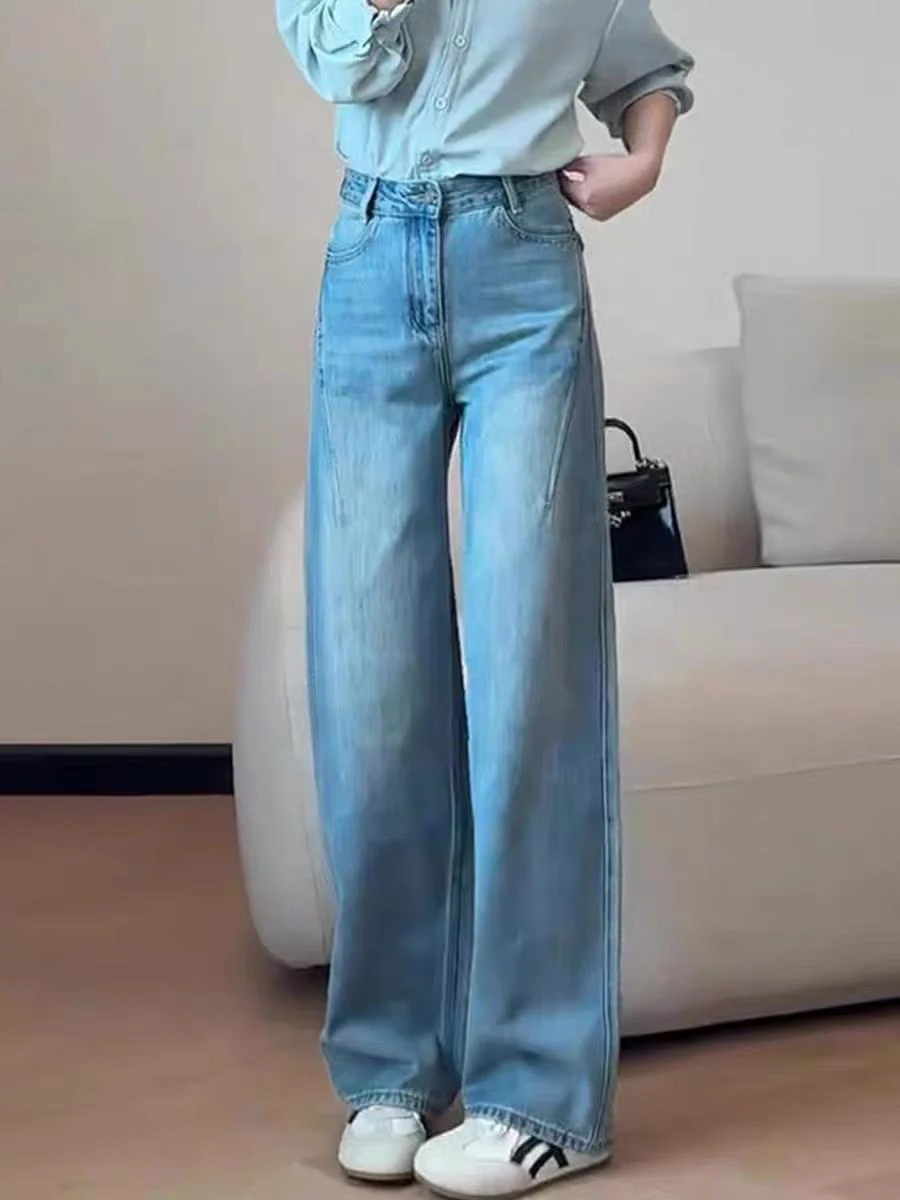Blue High Waist Loose Fit Straight Leg Jeans Women's Spring Summer plus Size Pear Shape Body Slimming Wide Leg Pants
Blue High Waist Loose Fit Straight Leg Jeans Women's Spring Summer plus Size Pear Shape Body Slimming Wide Leg Pants