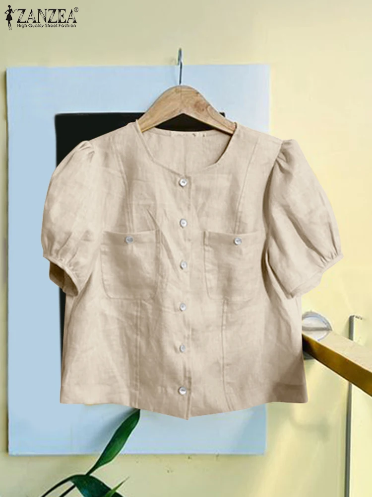 ZANZEA 2024 Summer Tops Women Fashion Solid OL Work Shirt Elegant Square Neck Short Sleeve Blouse Vintage Buttons Blusas Mujer
ZANZEA 2024 Summer Tops Women Fashion Solid OL Work Shirt Elegant Square Neck Short Sleeve Blouse Vintage Buttons Blusas Mujer