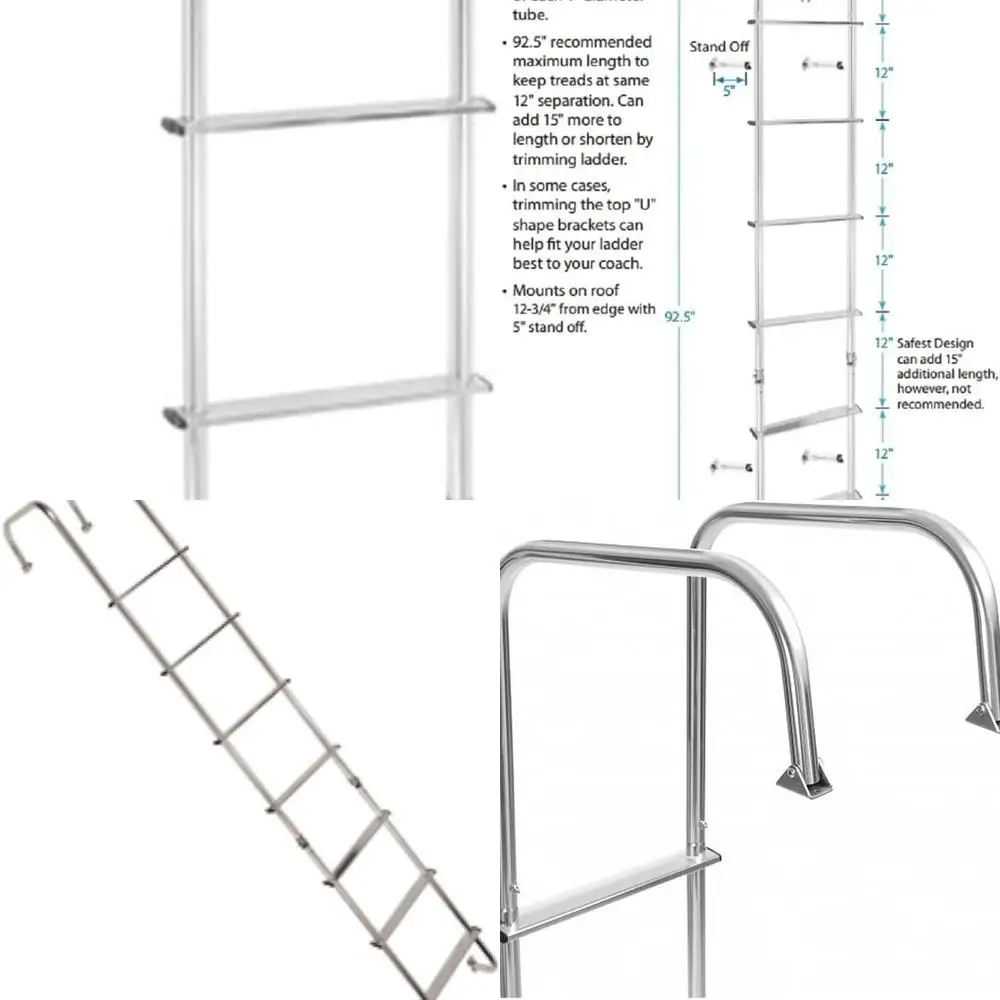 LA-401 Универсальная внешняя лестница для автофургонов, сверхмощная задняя лестница для туристических прицепов и кемперов, доступ к даху, прочная серебряная отделка, E
LA-401 Универсальная внешняя лестница для автофургонов, сверхмощная задняя лестница для туристических прицепов и кемперов, доступ к даху, прочная серебряная отделка, E