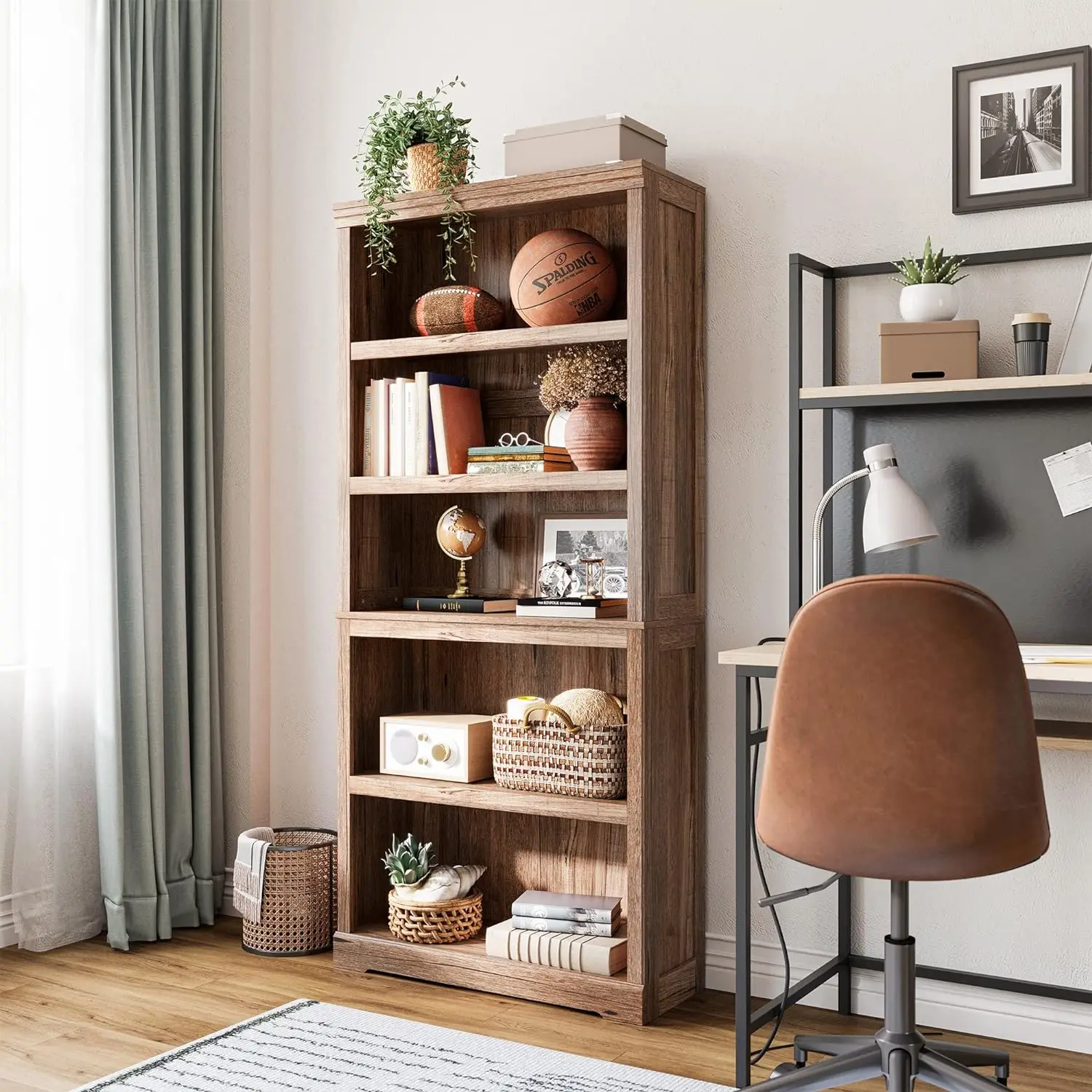 5-Shelf Bookcase, Bookshelves Floor Standing Display Storage Shelves 68 in Tall Bookcase Home Decor Furniture for Home Office,
5-Shelf Bookcase, Bookshelves Floor Standing Display Storage Shelves 68 in Tall Bookcase Home Decor Furniture for Home Office,