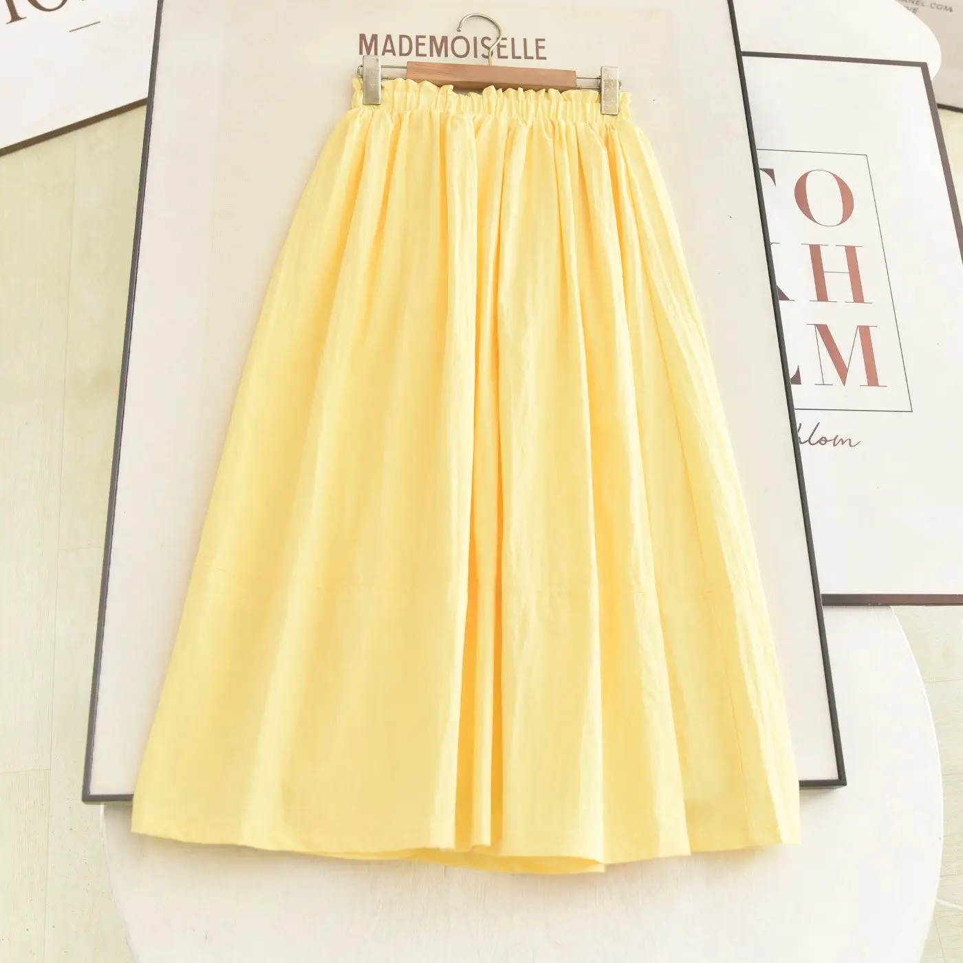 Harajuku Minimalist Yellow Elastic Waist A-line Midi Skirt Casual Loose Flowy Cotton Skirt For Women Summer Chic Boho Beachwear
Harajuku Minimalist Yellow Elastic Waist A-line Midi Skirt Casual Loose Flowy Cotton Skirt For Women Summer Chic Boho Beachwear