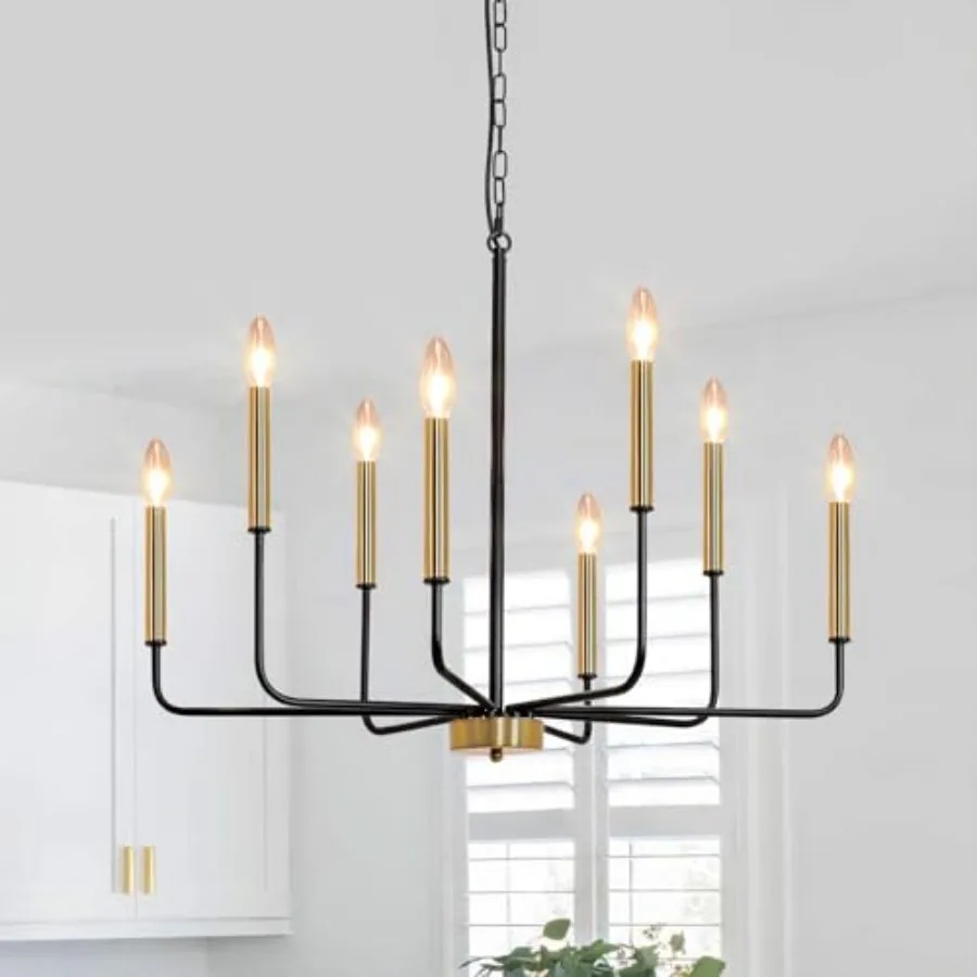 Chelier: 8-Light 29.5 Inch Cle Style Cheliers with Celabra Arms - Modern Farmhouse Dining Room Light Fixture for Foyer Kitchen
Chelier: 8-Light 29.5 Inch Cle Style Cheliers with Celabra Arms - Modern Farmhouse Dining Room Light Fixture for Foyer Kitchen