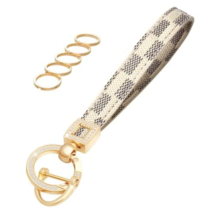 OHKYOOT Leather Wristlet Keychain, Wrist Keychain Car Key Chain with 5 Key Ring and Anti-Lost D Ring
OHKYOOT Leather Wristlet Keychain, Wrist Keychain Car Key Chain with 5 Key Ring and Anti-Lost D Ring