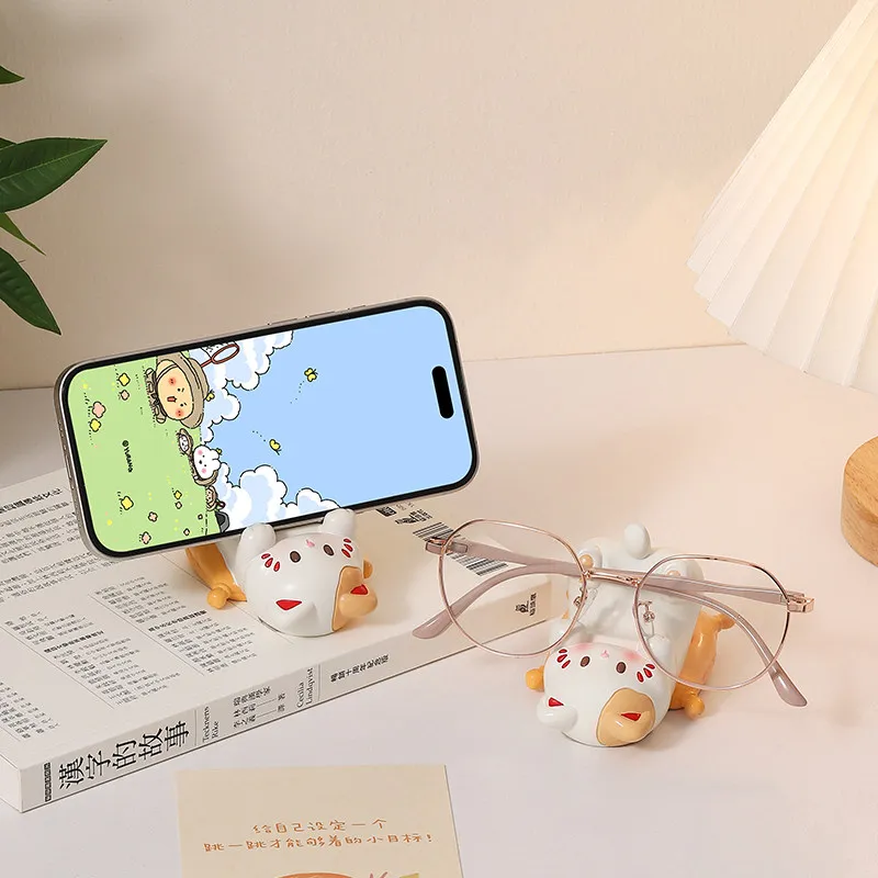 Kawaii Cat Glasses & Phone Stand - Cute Ceramic Animal Holder for Desk, Eyeglasses Display Rack,Cell Phone Dock,Gift for Women
Kawaii Cat Glasses & Phone Stand - Cute Ceramic Animal Holder for Desk, Eyeglasses Display Rack,Cell Phone Dock,Gift for Women