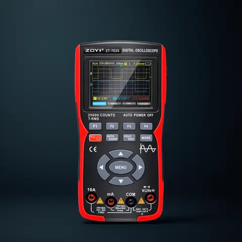 ZOYI ZT703S 3 en 1 osciloscopio Digital multímetro generador de señal doble canal 50MHz ancho de banda 280MS frecuencia de muestreo Multi probador