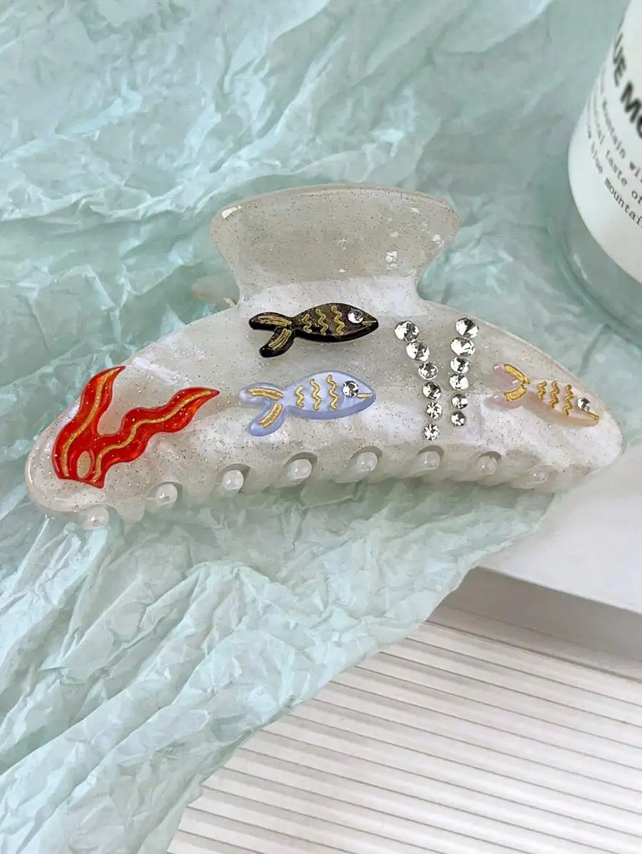 Acetate Bohemian Ocean Theme Fish Rhinestone 3D Hair Claw Clip For Women Summer Accessory
Acetate Bohemian Ocean Theme Fish Rhinestone 3D Hair Claw Clip For Women Summer Accessory