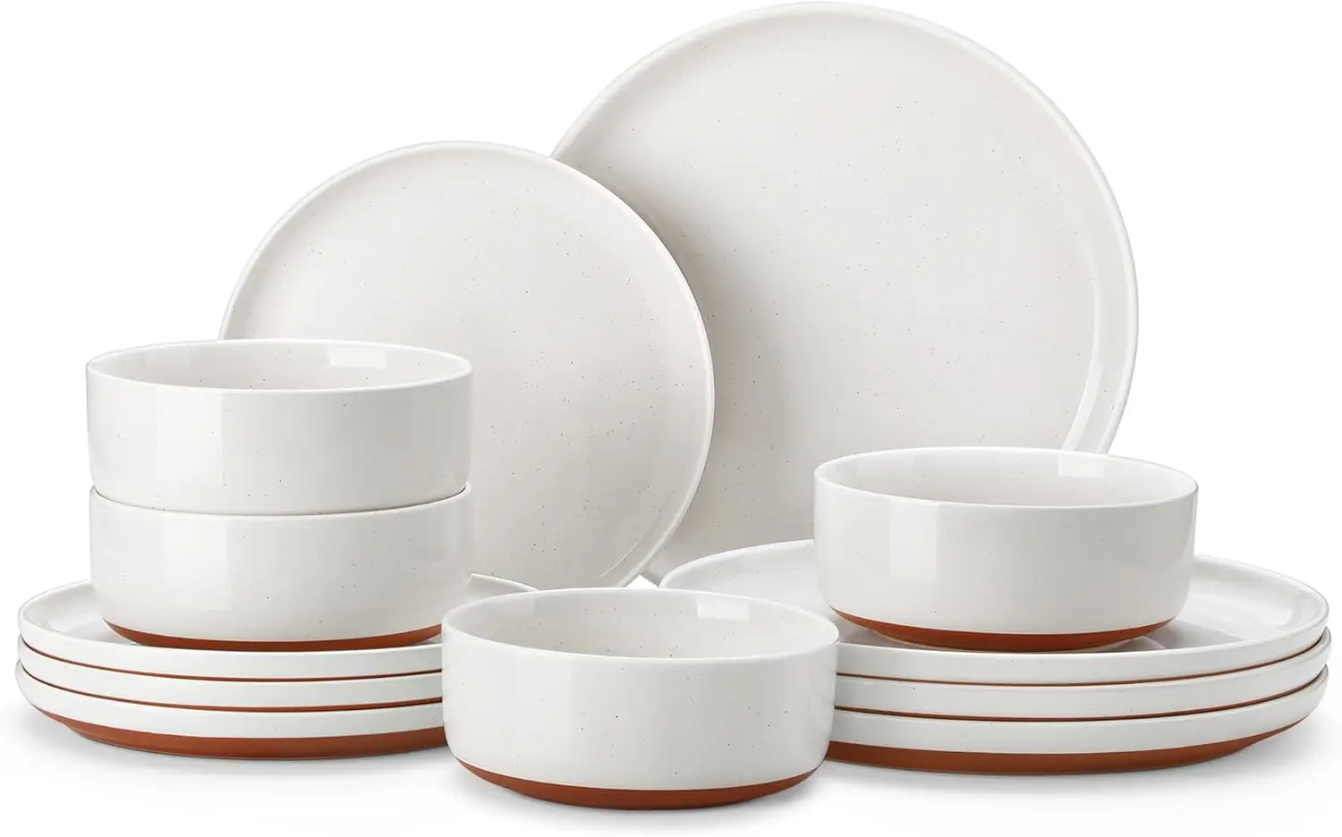 12-Piece Modern Stoneware Dinnerware Set for 4, Microwave and Dishwasher Safe, White
12-Piece Modern Stoneware Dinnerware Set for 4, Microwave and Dishwasher Safe, White