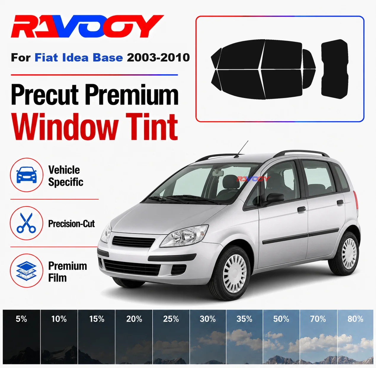 Premium Precut Window Tint Kit Front Rear Windows Rear Windshield For Fiat Idea Base 2003-2010 Complete Set Nano Ceramic Film
Premium Precut Window Tint Kit Front Rear Windows Rear Windshield For Fiat Idea Base 2003-2010 Complete Set Nano Ceramic Film