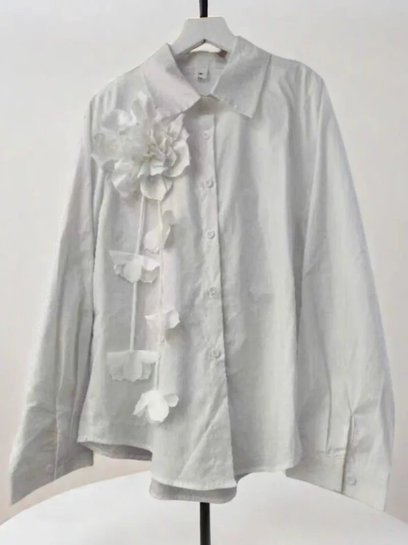 Vintage French High Grade 2025 Spring New Fashion Blusas Mujer Stereo Flower Chic Blouses Single-breasted Women Clothing Shirts
Vintage French High Grade 2025 Spring New Fashion Blusas Mujer Stereo Flower Chic Blouses Single-breasted Women Clothing Shirts
