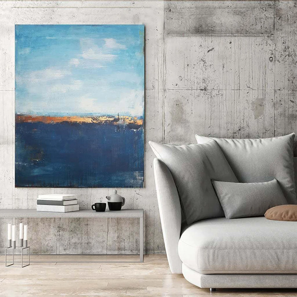 Blue Abastract Wall Art Painting Handmade Oil Painting Seascape Canvas Wall Art for Living Room Bedroom Home Decor
Blue Abastract Wall Art Painting Handmade Oil Painting Seascape Canvas Wall Art for Living Room Bedroom Home Decor