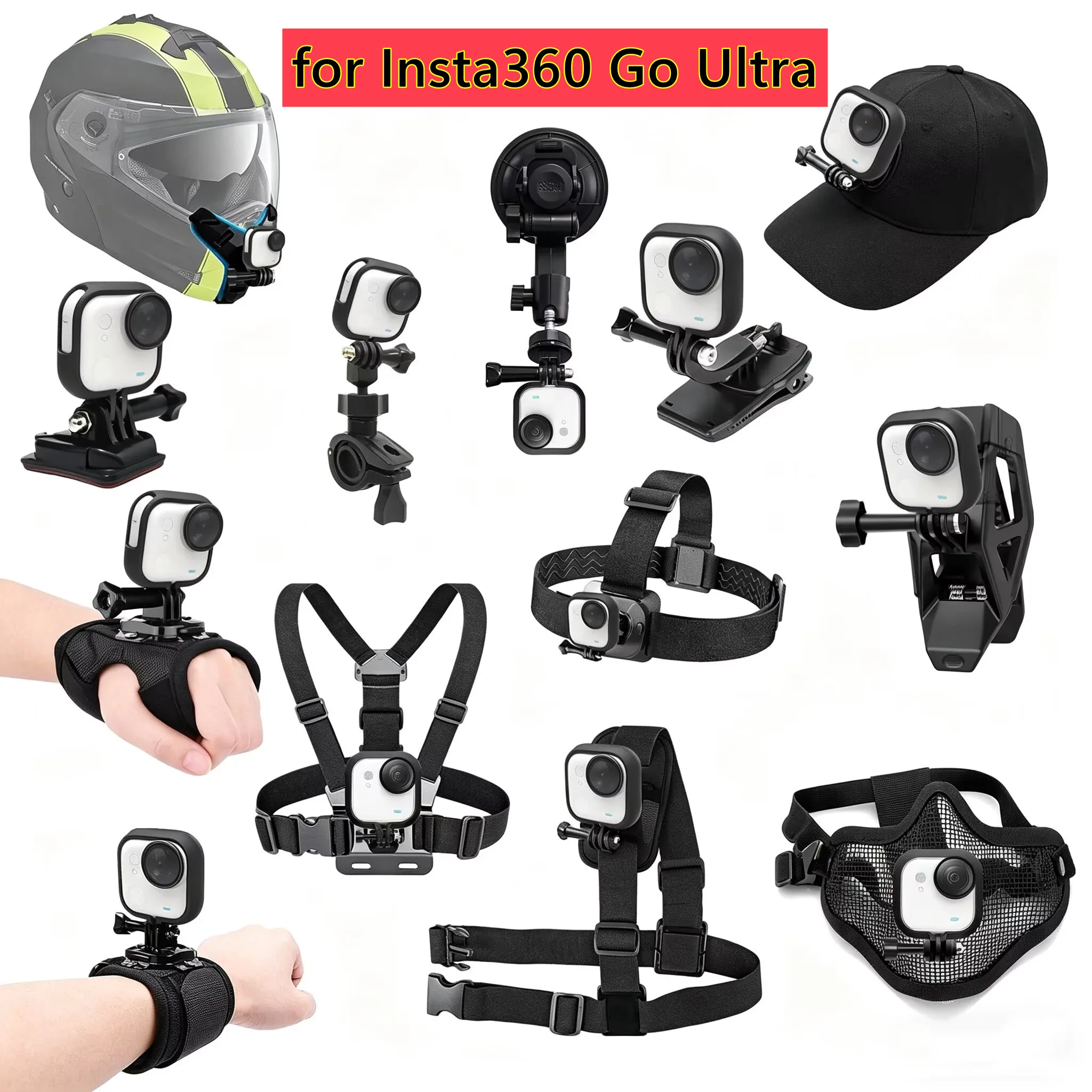 Accessories Kit for Insta360 Go Ultra Chest Mount Head Strap Backpack Clip Holder Wrist Strap Bicycle Bike Mount Helmet Clip
Accessories Kit for Insta360 Go Ultra Chest Mount Head Strap Backpack Clip Holder Wrist Strap Bicycle Bike Mount Helmet Clip