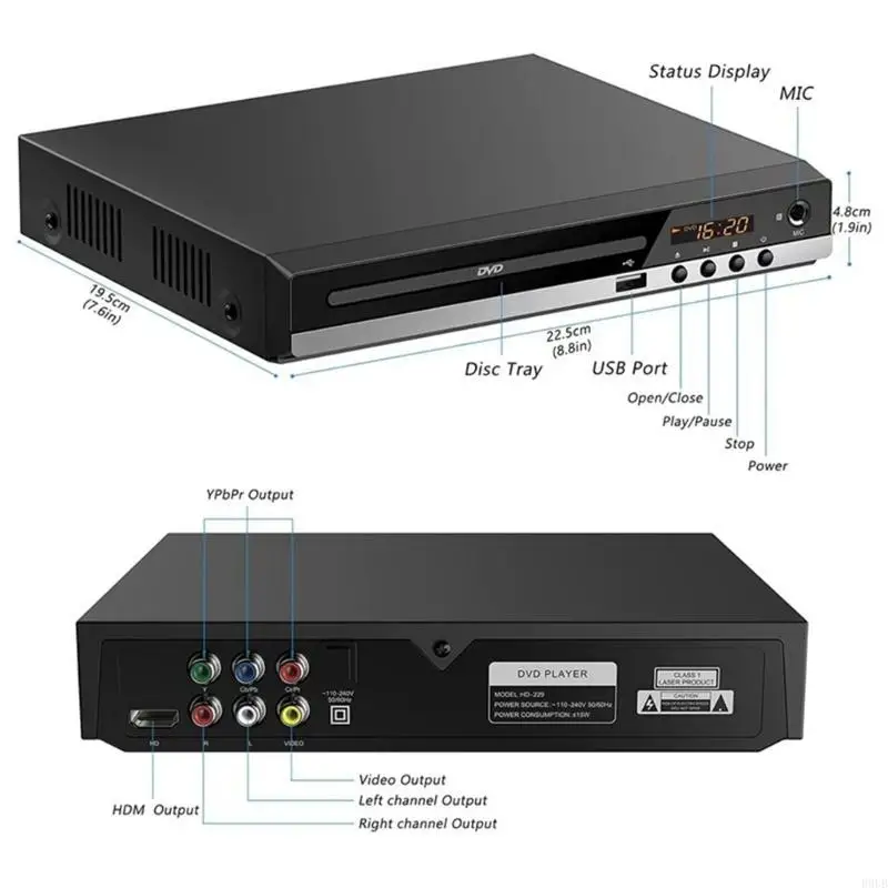 R9UB Compactly DVDs Player for TV with USB Port Karaokes Mics Support All RegionFree
R9UB Compactly DVDs Player for TV with USB Port Karaokes Mics Support All RegionFree