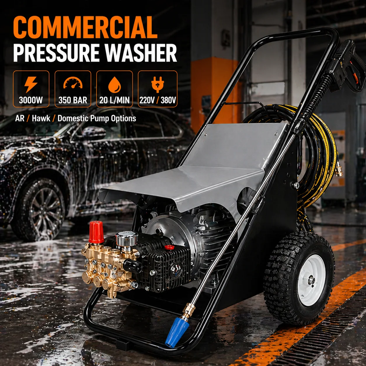 3000W~7500W 350Bar High Pressure Washer With AR Pump Electric Washer Commercial 220V/380V High Pressure Washer Pump
3000W~7500W 350Bar High Pressure Washer With AR Pump Electric Washer Commercial 220V/380V High Pressure Washer Pump