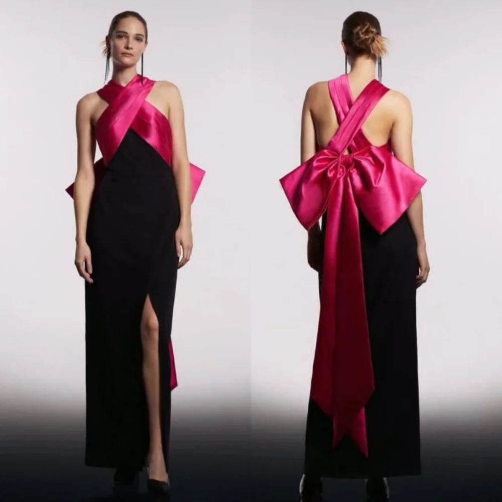 Customized High Quality Pleat Bow Straight Halter Long Dresses Bespoke Occasion Dresses Sizes Available Modern Style Fashion
Customized High Quality Pleat Bow Straight Halter Long Dresses Bespoke Occasion Dresses Sizes Available Modern Style Fashion