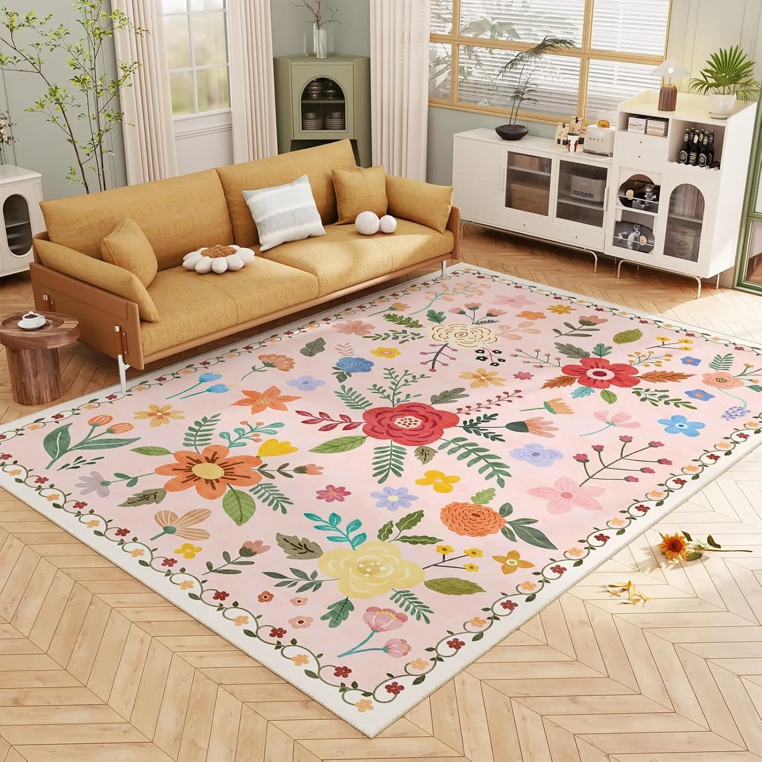 Living Room Carpet Spring Floral Style Bedroom Bedside Floor Mat Machine Washable Foldable Rug Large Area Home Decoration Rugs
Living Room Carpet Spring Floral Style Bedroom Bedside Floor Mat Machine Washable Foldable Rug Large Area Home Decoration Rugs