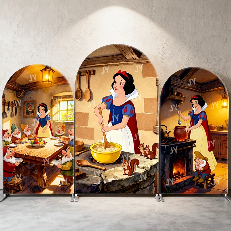 Snow White Arch Backdrop Cover Dwarfs' Cottage Kitchen Theme Cute Cartoon Birthday and Baby Shower Photo Booth Decor
Snow White Arch Backdrop Cover Dwarfs' Cottage Kitchen Theme Cute Cartoon Birthday and Baby Shower Photo Booth Decor