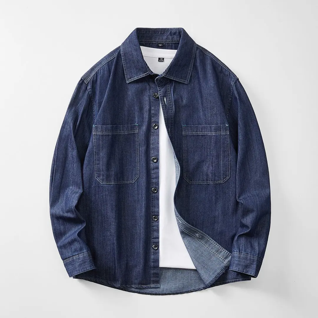 Japanese Denim Tooling Shirt Men Harajuku Streetwear Fashion Loose Casual Long Sleeve Jeans Shirt Man Clothes
Japanese Denim Tooling Shirt Men Harajuku Streetwear Fashion Loose Casual Long Sleeve Jeans Shirt Man Clothes