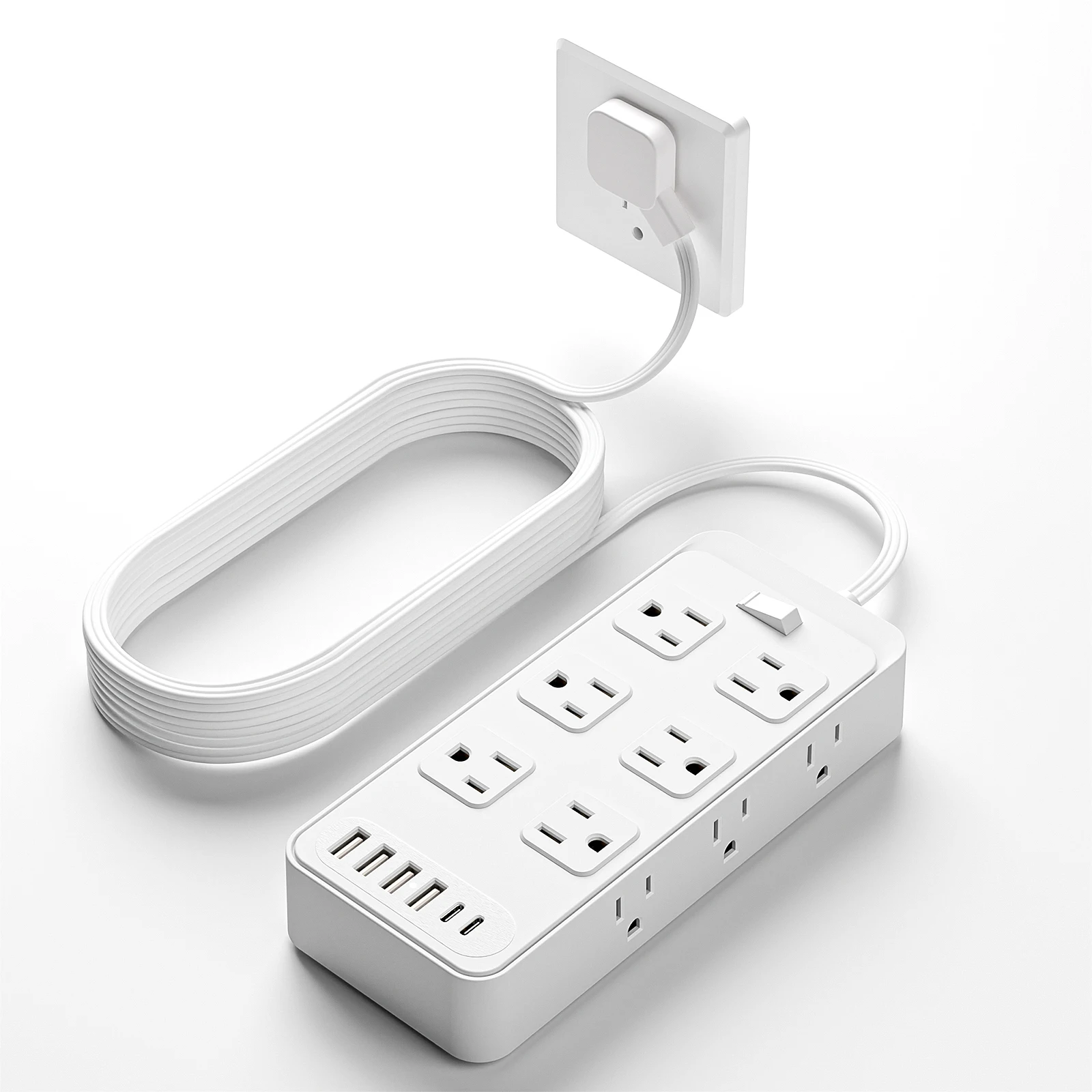 US 18 in 1 Charging Station Power Strip Flat Plug with 12 Outlets 6 USB(2 USB C) Flat Plug Outlet Extender Home Office School 
US 18 in 1 Charging Station Power Strip Flat Plug with 12 Outlets 6 USB(2 USB C) Flat Plug Outlet Extender Home Office School