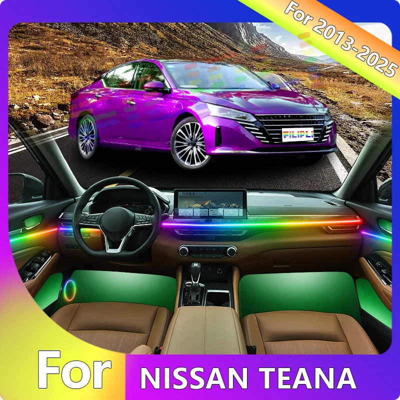 FILIPLI для NISSAN TEANA для 2020, многоцветная RGB автомобильная лента для окружающего освещения, водонепроницаемая, простая в установке, светодиодная внутренняя подсветка для настроения
FILIPLI для NISSAN TEANA для 2020, многоцветная RGB автомобильная лента для окружающего освещения, водонепроницаемая, простая в установке, светодиодная внутренняя подсветка для настроения