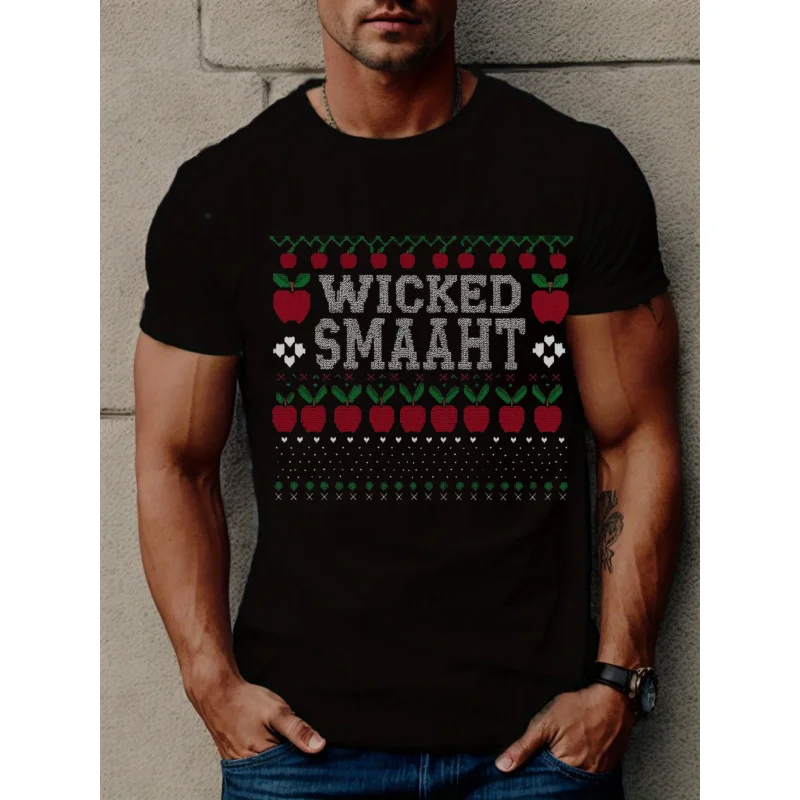 Мужская футболка черная Wicked Smaaht Apple Pattern с праздничным принтом, хлопок высокого качества, 180 г
Мужская футболка черная Wicked Smaaht Apple Pattern с праздничным принтом, хлопок высокого качества, 180 г
